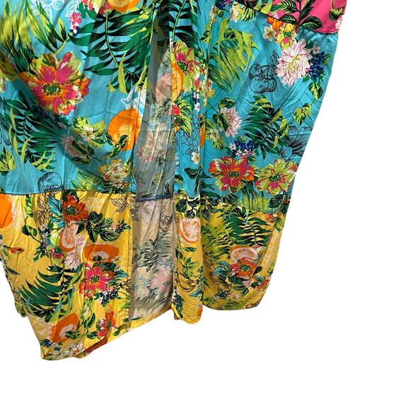 BAR III Tiered Tank Midi Dress Cover-Up Sz LG Deep V Neck Front Slit Summer NEW - Picture 7 of 10